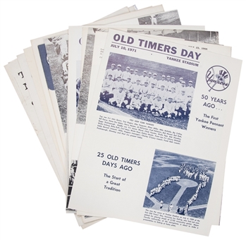 Lot of (20) 1959 - 1970 NY Yankees Old Timers Day Programs From Yankee Stadium